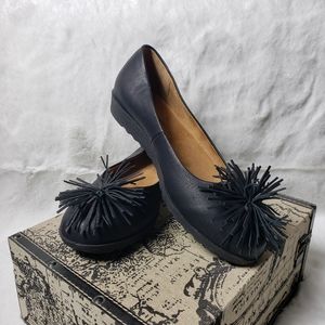 Comfortview Tilly  Slip-On Black Pom-Pom Flats Size 8.5W